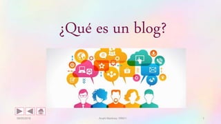 ¿Qué es un blog?
08/05/2016 Anahi Martinez 1RM11 1
 