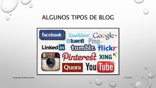 ALGUNOS TIPOS DE BLOG
5/9/2016Vargas Bernal Mario Erubiel 4
 