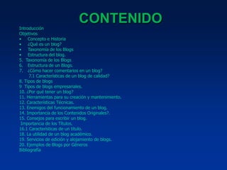 CONTENIDOIntroducciónObjetivosConcepto e Historia