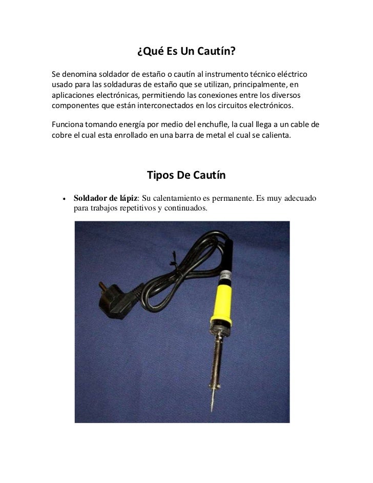 Qué es un cautín