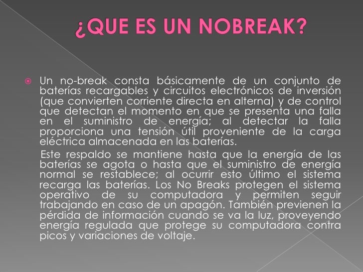 Qué es un no break