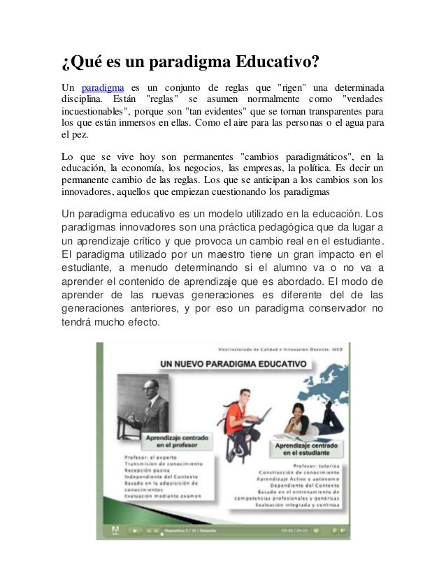 Qué es un paradigma educativo en el mundo