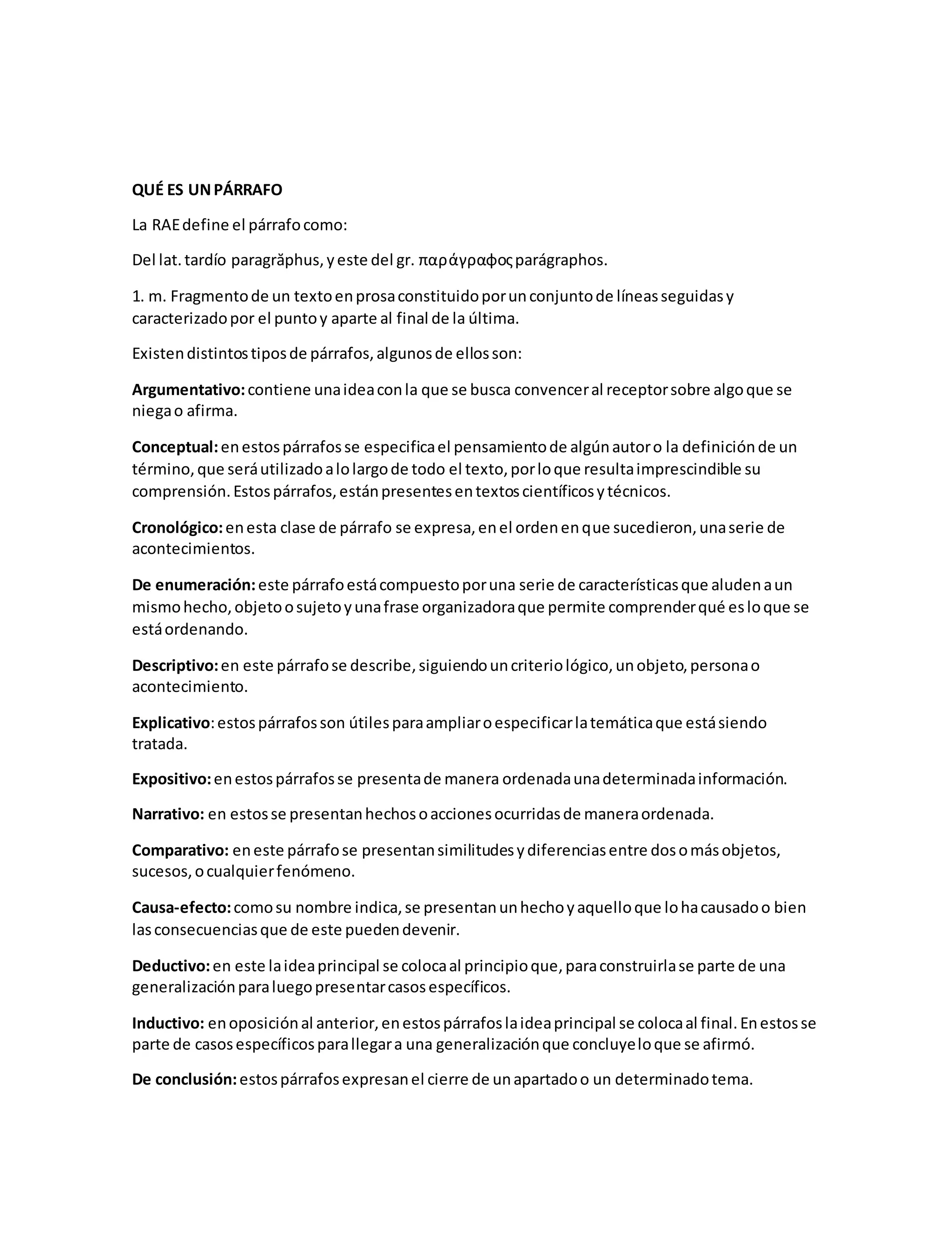 Qué es un párrafo | DOCX