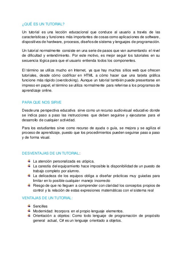 Qué es un tutorial