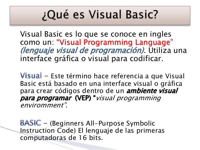 Qué es visual basic