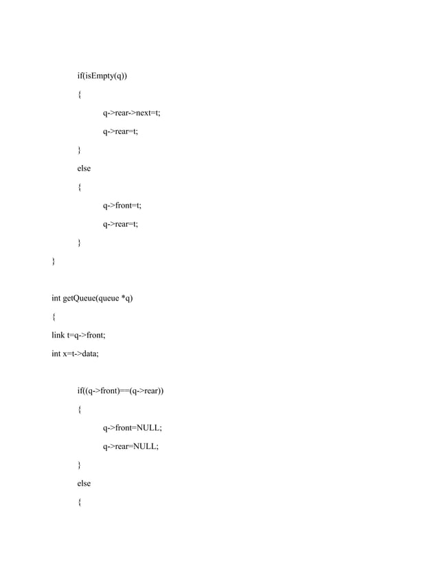 Linked List Implementation of Queue in C | PDF