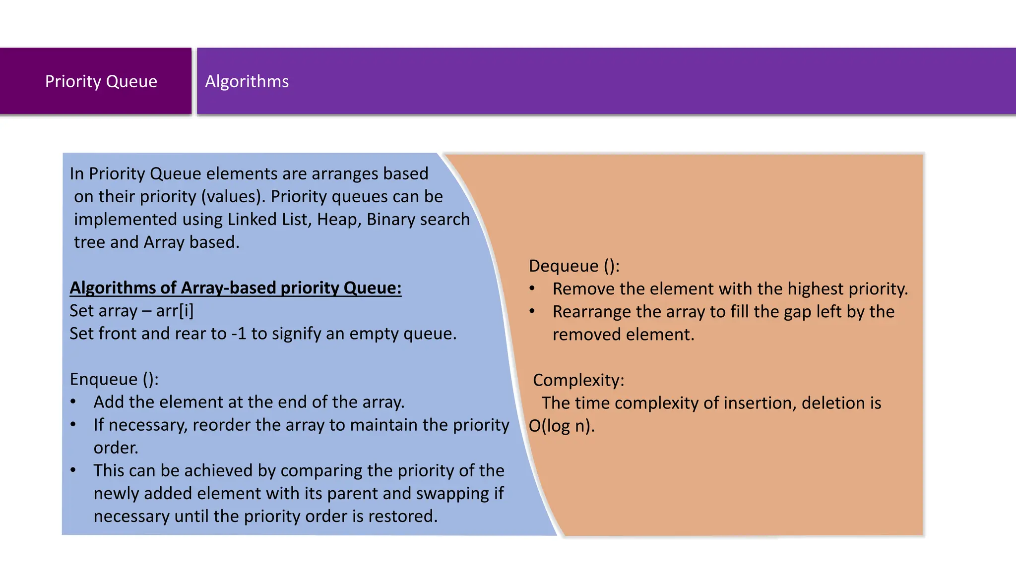 QUEUE in data-structure (classification, working procedure ...