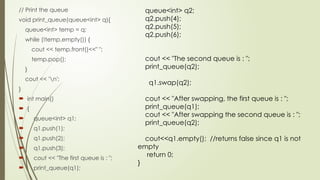 Present Queue The presention is about the queue data structure | PPTX