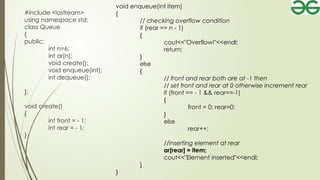 Present Queue The presention is about the queue data structure | PPTX