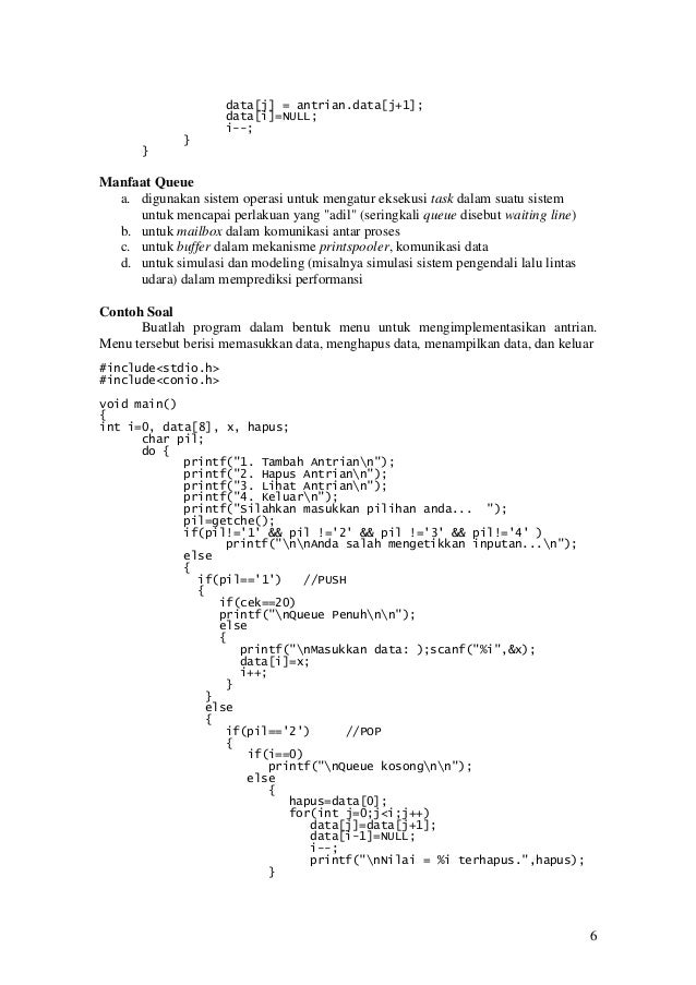 Contoh Soal Queue Struktur Data Helmi Kediris