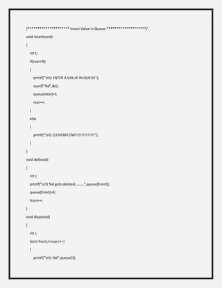 Queue in C, Queue Real Life of Example | PDF