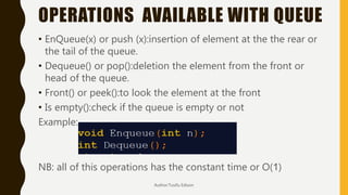 Queues in data structures | PPT
