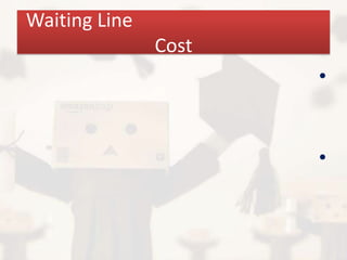 Waiting Line
               Cost
                      •


                      •
 