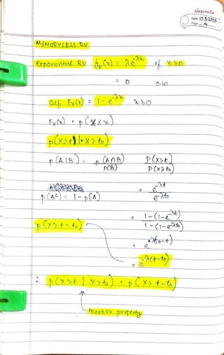 lAssmate
Date 17:20
Page 6-
MEM ORYLESSRV
expenantial RV )2e
O-0
Cc Ey)1
-
eA
p IB AOB)PCB)
P(x>t
P(x)to)
p(AC) - pCA)_ eato
- ( - E
- C1-s)p(t t.)
Cxt|X4 pX t-t
markov prepa
 