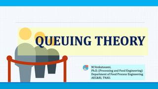 M.Venkatasami,
Ph.D. (Processing and Food Engineering)
Department of Food Process Engineering
AEC&RI, TNAU.
QUEUING THEORY
 