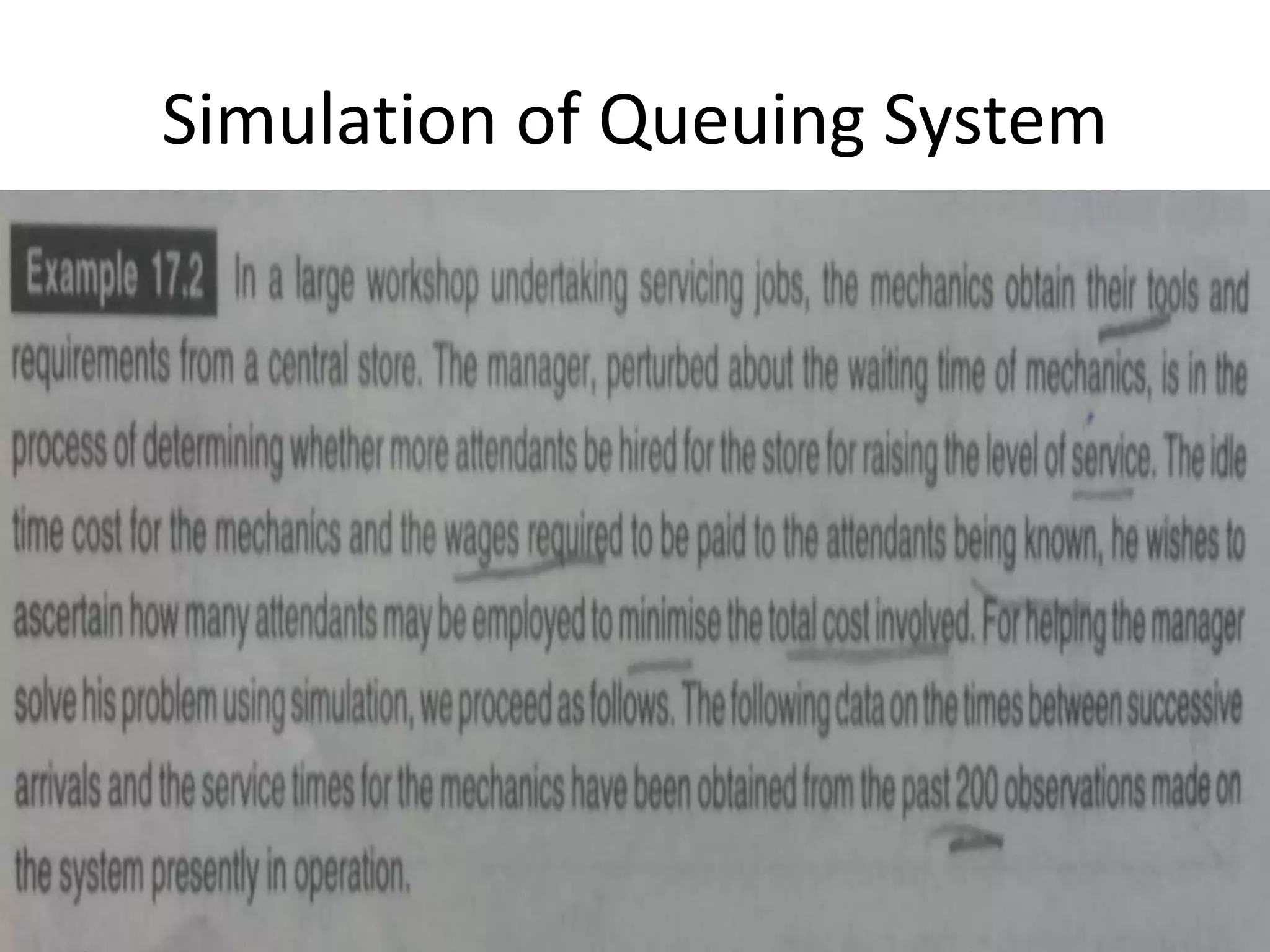 Simulation of Queuing System
 