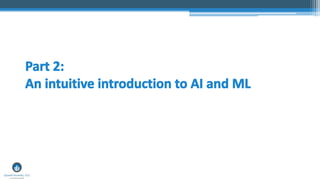 Part 2:
An intuitive introduction to AI and ML
 