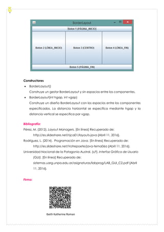 Hgap Vgap Borderlayout Java Gestores de diseño | PDF