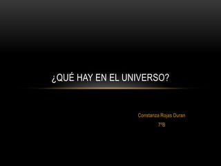 ¿QUÉ HAY EN EL UNIVERSO?

Constanza Rojas Duran
7ºB

 