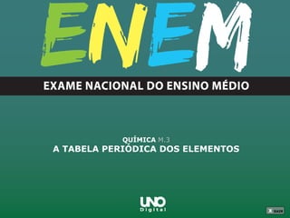 X SAIR
X SAIR
QUÍMICA M.3
A TABELA PERIÓDICA DOS ELEMENTOS
 