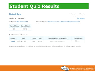 Student Quiz Results
 