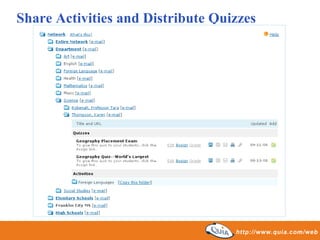 Share Activities and Distribute Quizzes 
