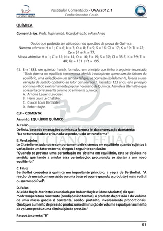 Prova  Química Geral UVA 2012.1