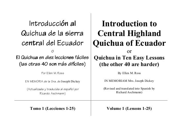 Quichua Sierra Central Del Ecuador