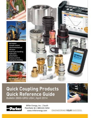 Quick Coupling Products
Quick Reference Guide
Bulletin 3800-QRG USA | April 2014
Miller Energy, Inc. | South
Plainfield, NJ | 800-631-5454
www.millerenergy.com
 