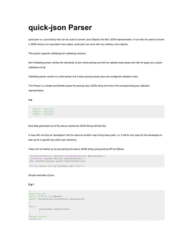 quick json parser | PDF