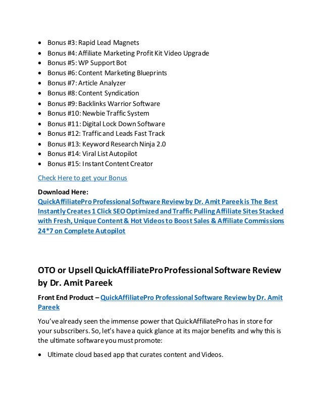 quickaffiliatepro professional software review by dr amit pareek