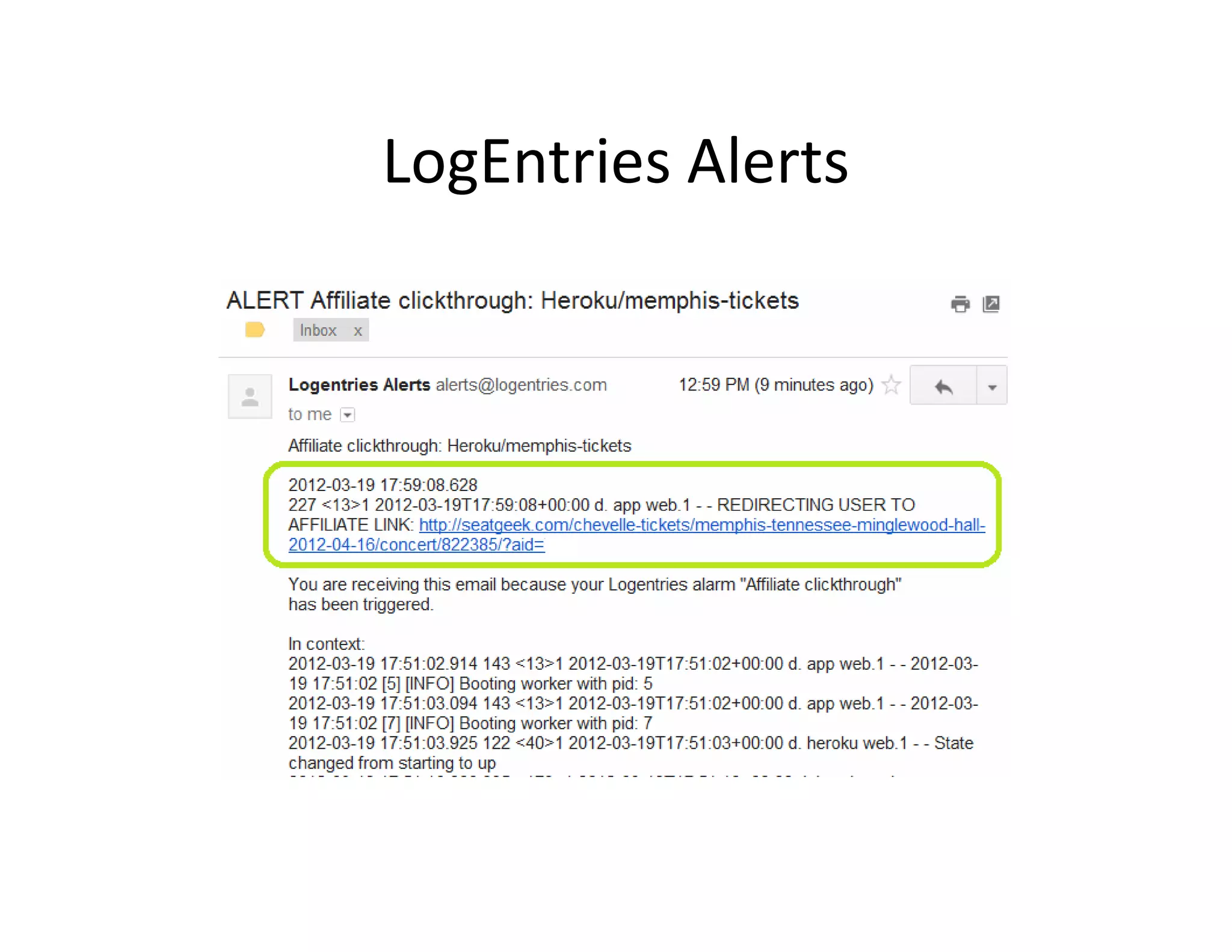 LogEntries Alerts
 