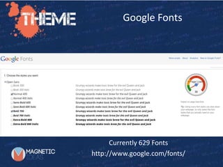 Google Fonts
Currently 629 Fonts
http://www.google.com/fonts/
 