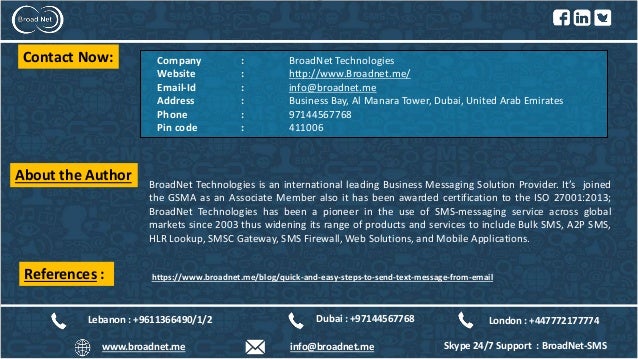 sending text message from email