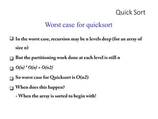 Quick Sort





Worst case for quicksort
 