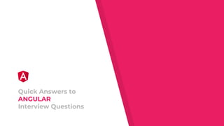 Quick Answers to
ANGULAR
Interview Questions
 