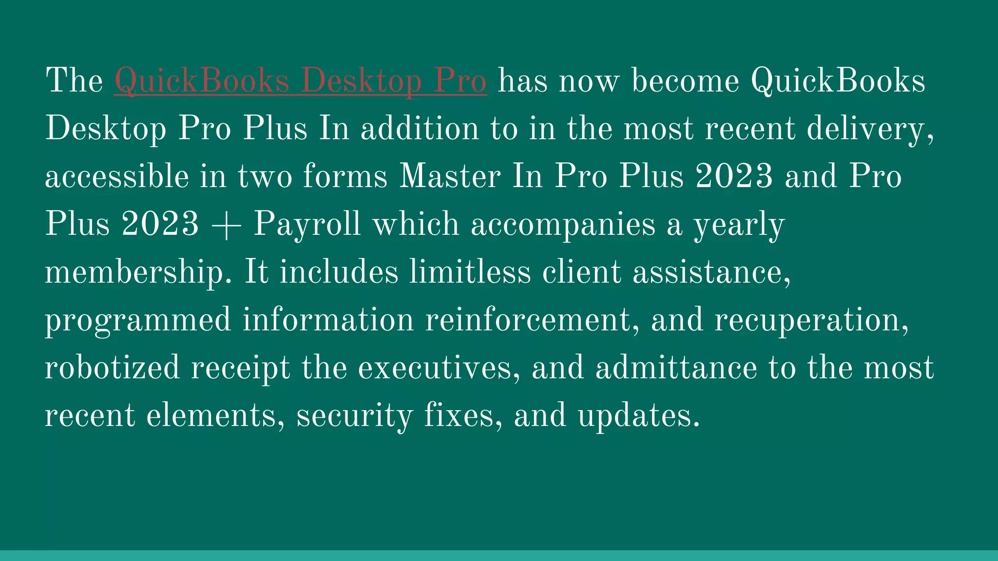 QuickBooks Desktop Pro PPT