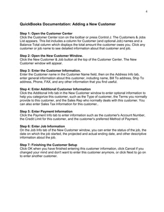 Quickbooks Documentation | PDF