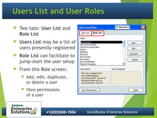 Quickbooks User Roles Quickbooks Enterprise solutions | PPT