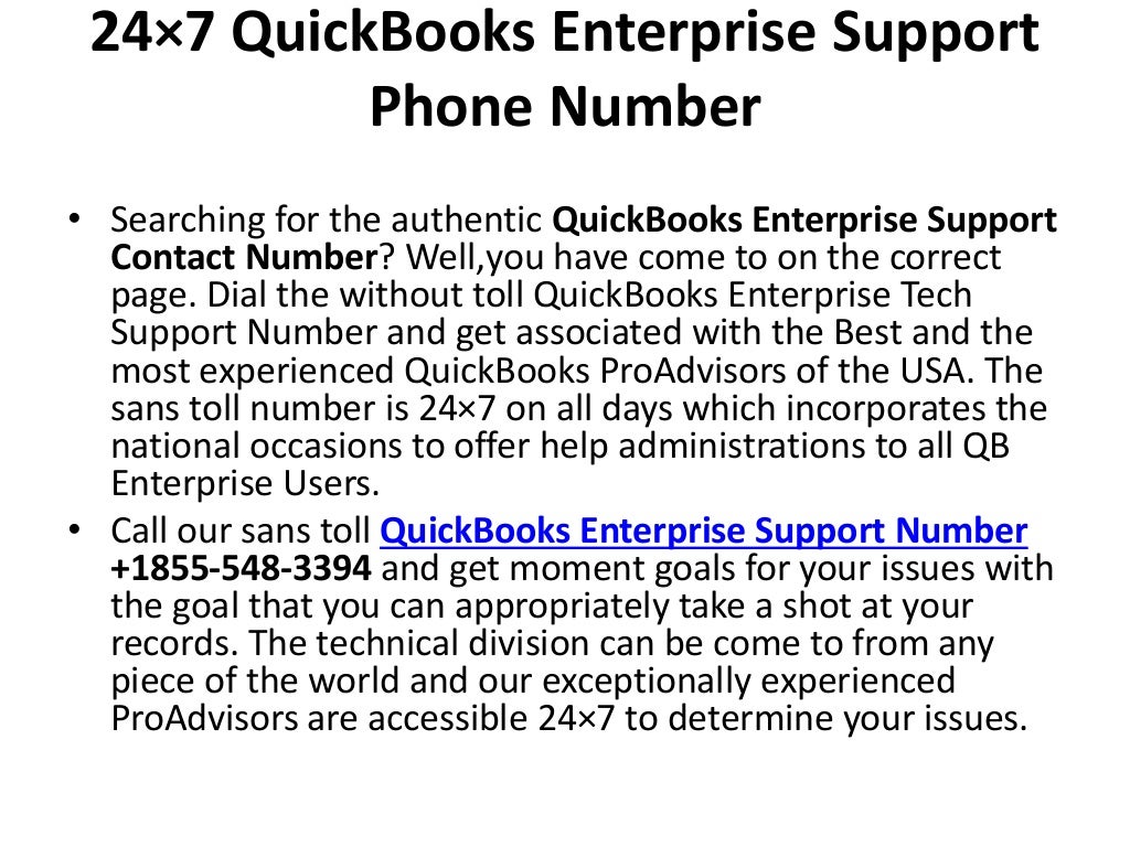 Quickbooks Enterprise Support Phone Number
