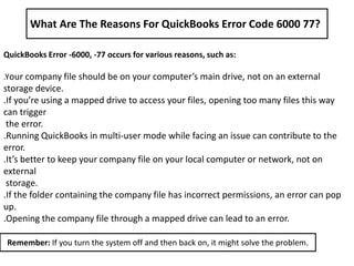 QuickBooks Error 6000 77 How To Resolve This When Opening A Company ...