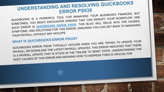 QuickBooks Error PS038: Payroll Update Fix | PPTX