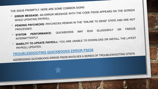 QuickBooks Error PS038: Payroll Update Fix | PPTX