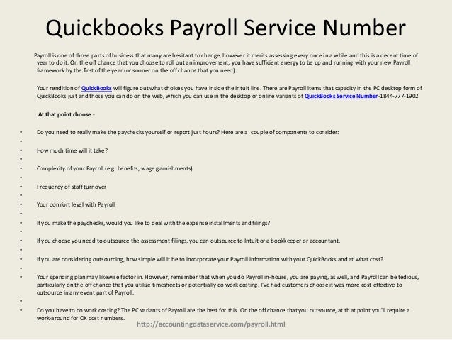 Quickbooks payroll service number