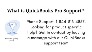What is QuickBooks Pro Support?
Affordable Quality
Service
Phone Support: 1-844-313-4857.
Looking for product specific
help? Get in contact by leaving
a message with our QuickBooks
support team
 