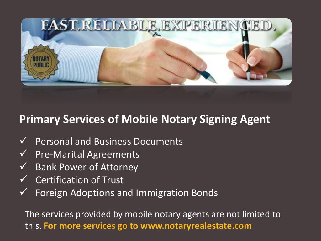 Quick & Cost Effective Mobile Notary and Loan Signing Services