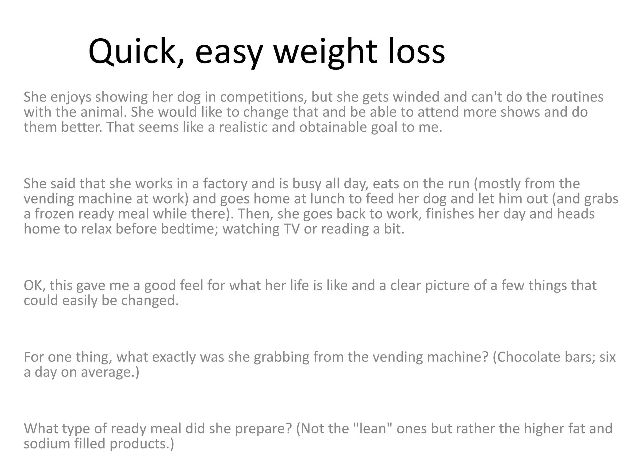 Quick, easy weight loss PPT