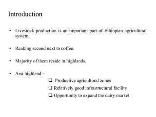 Dairy value chain actors and their roles and linkages in Arsi Highlands, Ethiopia