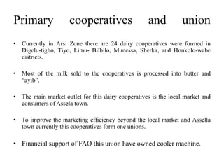 Dairy value chain actors and their roles and linkages in Arsi Highlands, Ethiopia