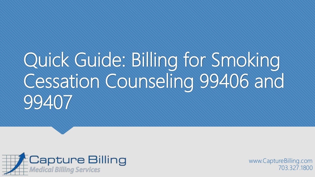 Quick Guide Billing for Smoking Cessation Services